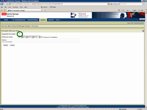 Screenshot of the Schedule page